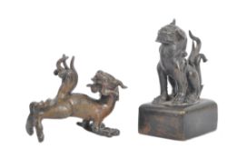 TWO 19TH CENTURY CHINESE BRONZE FIGURINES