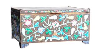 19TH CENTURY CHINESE JADE PANEL LIDDED BOX