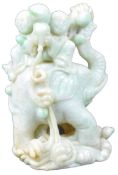 19TH CENTURY CHINESE CARVED JADE ELEPHANT