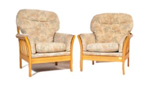 PAIR OF MID CENTURY ERCOL MANNER ARMCHAIRS