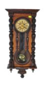 VICTORIAN MAHOGANY VIENNA 8 DAY REGULATOR WALL CLOCK