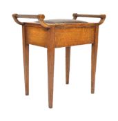 EARLY 20TH CENTURY ARTS & CRAFTS OAK PIANO STOOL
