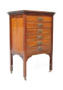 EDWARDIAN MAHOGANY PEDESTAL SHEET MUSIC FILING CABINET