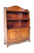 GEORGE III STYLE MAHOGANY WATERFALL BOOKCASE CUPBOARD