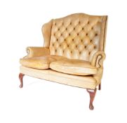 CHESTERFIELD STYLE LEATHER WINGBACK TWO SEATER SOFA