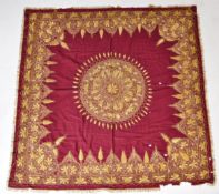 19TH CENTURY WOOL TURKISH HAND STITCHED TAPESTRY TABLE CLOTH