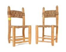 PAIR OF WICKER RATTAN CHILDREN CHAIRS