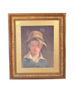 VINTAGE FRAMED & GLAZED PRINT OF 19TH CENTURY PAINTING