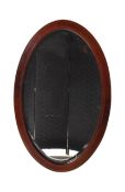 EARLY 20TH CENTURY EDWARDIAN OVAL MAHOGANY MIRROR
