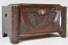 LARGE MID CENTURY SINGAPORE CAMPHOR WOOD CHEST