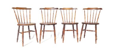 FOUR EARLY 20TH CENTURY BEECH & ELM PENNY CHAIRS