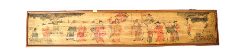 LARGE CHINESE FIGURAL PAINTING ON BOARD