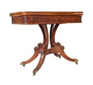 REGENCY WALNUT FOLD OVER TOP CARD TABLE