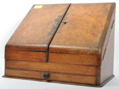 19TH CENTURY WALNUT & MAHOGANY DESK TIDY
