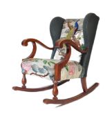 BIEDERMEIER CONTINENTAL 19TH CENTURY ROCKING ARMCHAIR