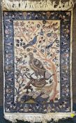 VINTAGE PAKISTANI ISLAMIC SILK & WOOL FLOOR RUG