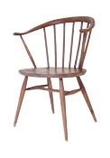 20TH CENTURY BEECH & ELM HORSE SHOE SPINDLE BACK CHAIR