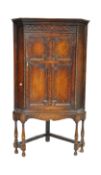 VINTAGE 20TH CENTURY JACOBEAN REVIVAL CORNER CABINET