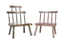 PAIR OF 19TH CENTURY PRIMITIVE STYLE IRISH STICK CHAIRS