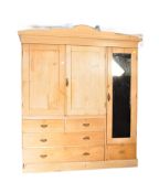 VICTORIAN 19TH CENTURY LARGE PINE COMPACTUM WARDROBE