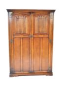 VINTAGE OLD CHARM OAK JACOBEAN REVIVAL WARDROBE
