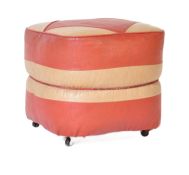 H C HAMLEY - 1960S LEATHERETTE POUFFE FOOTSTOOL OTTOMAN