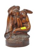 20TH CENTURY CARVED WOOD SCULPTURAL LAMP BASE