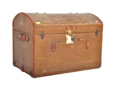 EARLY 20TH CENTURY TRAVEL RAILWAY DOME TOP TRUNK