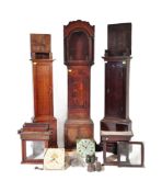 THREE GEORGE III STYLE OAK & MAHOGANY GRANDFATHER'S CLOCKS