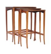 EDWARDIAN MAHOGANY INLAID NEST OF GRADUATING TABLES