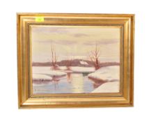 D HANSEN OIL ON BOARD LANDSCAPE PAINTING