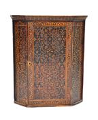 VINTAGE 20TH CENTURY GILT & EBONISED WALL CORNER CABINET