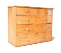 VICTORIAN 19TH CENTURY COUNTRY PINE CHEST OF DRAWERS