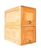 EARLY 20TH CENTURY PINE CUPBOARD PEDESTAL FILING CABINET