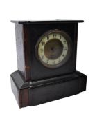 VICTORIAN 19TH CENTURY SLATE & MARBLE 24HR MANTEL CLOCK
