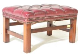 VICTORIAN REPRODUCTION LEATHER BUTTON BACK STOOL