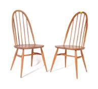 ERCOL - PAIR OF MID CENTURY QUAKER DINING CHAIRS