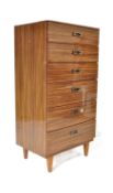 VINTAGE MID 20TH CENTURY VENEERED PEDESTAL CHEST OF DRAWERS
