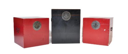 COLLECTION OF THREE 20TH CENTURY PAINTED CHEST BOXES