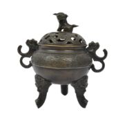 19TH CENTURY CHINESE ORIENTAL BRONZE CENSOR POT
