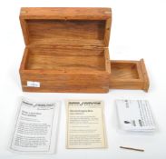 20TH CENTURY WOODEN BRASS BOUND ENIGMA PUZZLE BOX