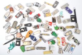 LARGE COLLECTION OF VINTAGE NOVELTY CIGARETTE LIGHTERS
