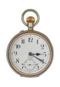 EARLY 20TH CENTURY 8 DAY GOLIATH SILVER PLATED POCKET WATCH