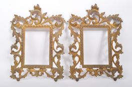PAIR OF 19TH CENTURY GILT METAL ROCOCO PHOTOGRAPH FRAMES