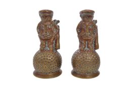 PAIR OF 1920S BRASS DUNLOP 31 GOLF PROMOTIONAL MASCOTS