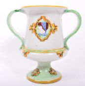 19TH CENTURY ITALIAN MAJOLICA LOVING CUP