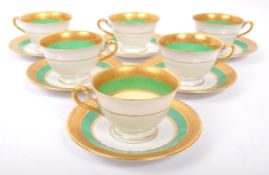 SIX EARLY 20TH CENTURY PORCELAIN ROSENTHAL CUPS & SAUCERS