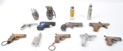 COLLECTION OF VINTAGE NOVELTY GUN THEMED CIGARETTE LIGHTERS