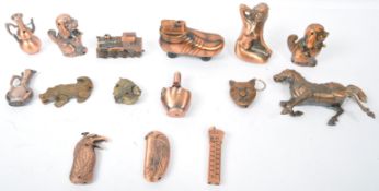 COLLECTION OF VINTAGE NOVELTY BRONZED EFFECT LIGHTERS