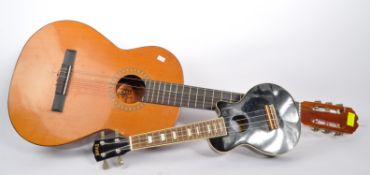 TWO VINTAGE ACOUSTIC GUITAR & UKULELE